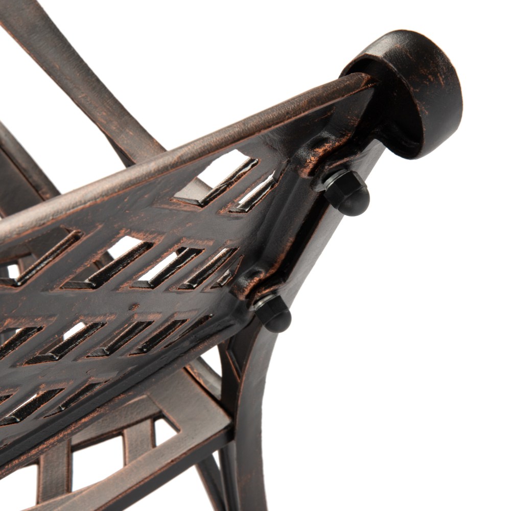 Antique Bronze Cast Aluminum Patio Bench - Image 9