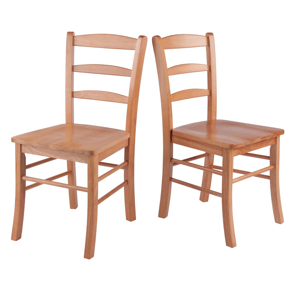 Winsome Benjamin Ladder-Back Chairs,2-Pc Set,Light Oak Finish