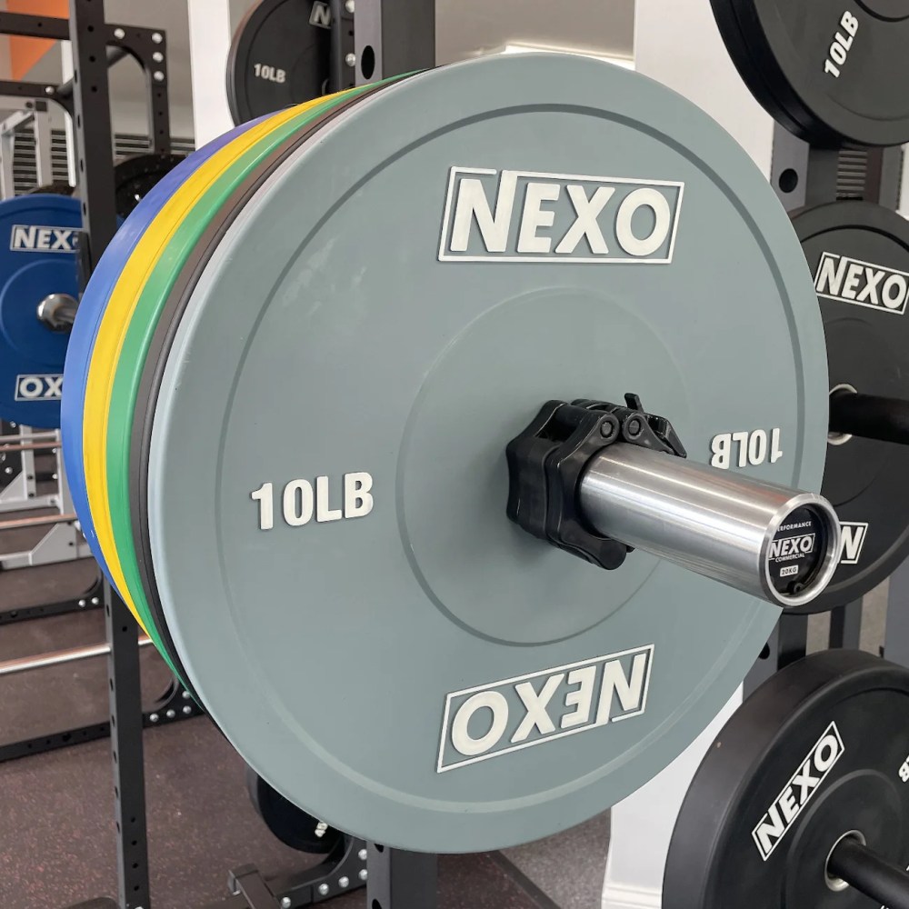 NEXO 25LB Rubber Bumper Plate Pair - Premium Matte Green Finish 2x 25LB Cross Training Weight Plates - Image 2