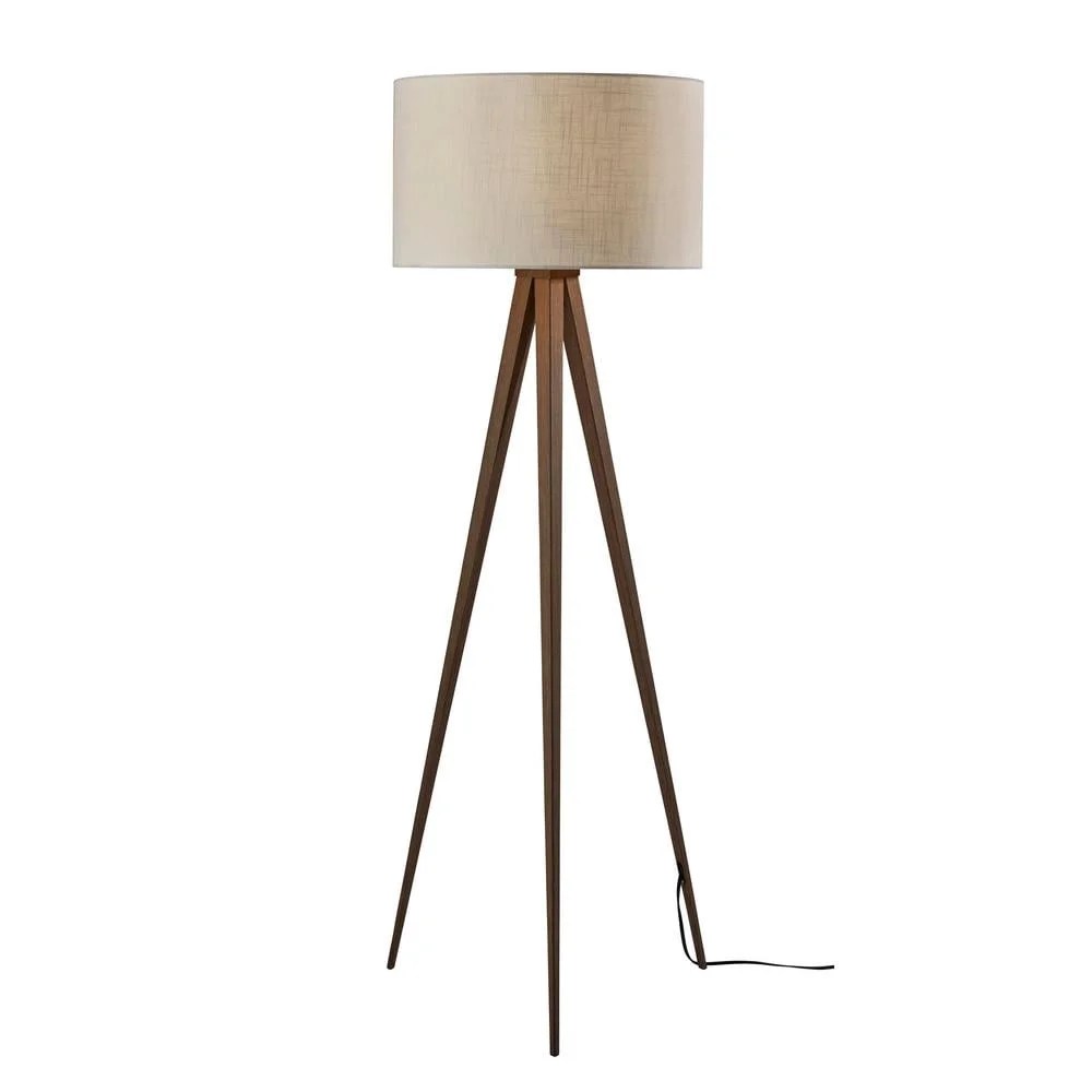 Adesso Director 60.25" Modern 3-Way Wood Tripod Floor Lamp