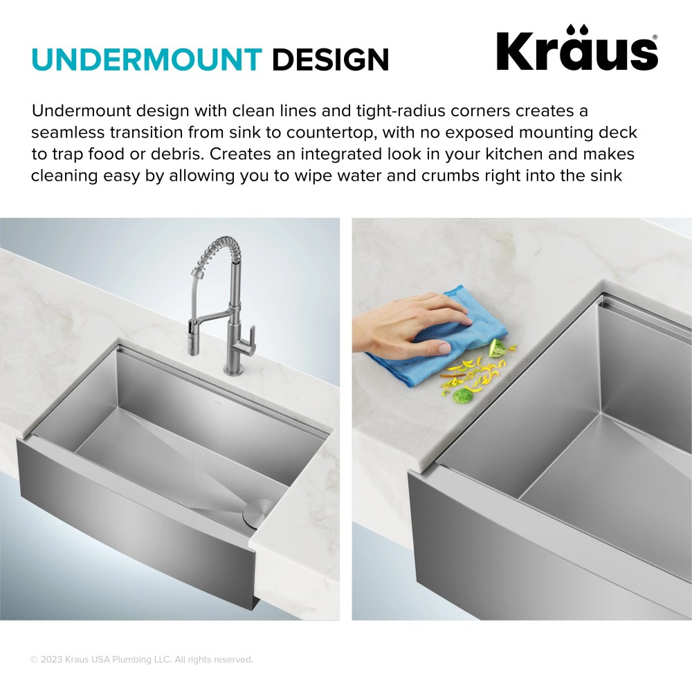 KRAUS Kore Workstation 30-inch Farmhouse Flat Apron Front 16 Gauge Single Bowl Stainless Steel Kitchen Sink with Accessories (Pack of 5) - Image 4
