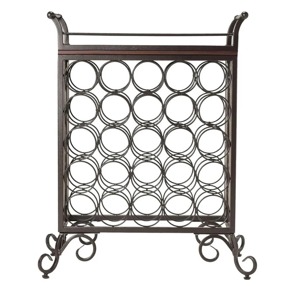 Winsome Silvano Transitional Wood/Metal Wine Rack with Removable Tray in Bronze - Image 5