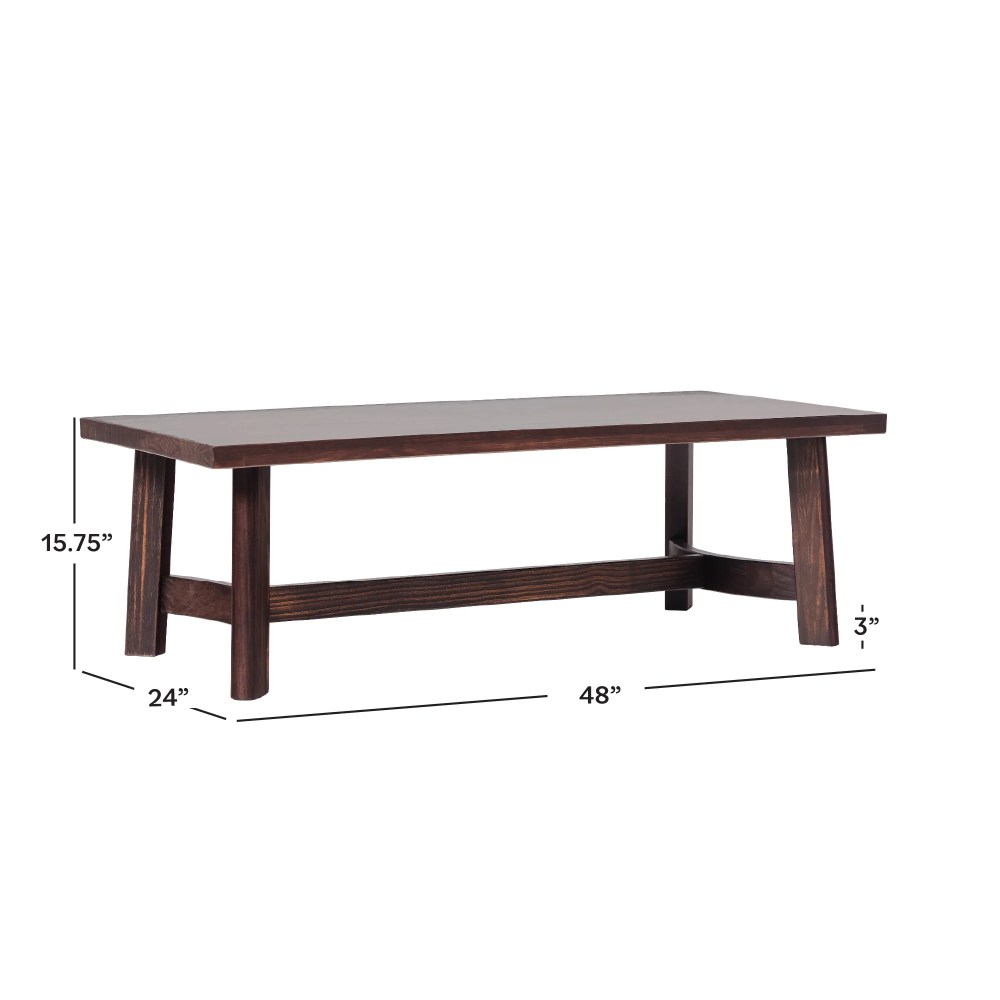 Walker Edison Modern Farmhouse Easy Assembly Wood Coffee Table Espresso - Image 8