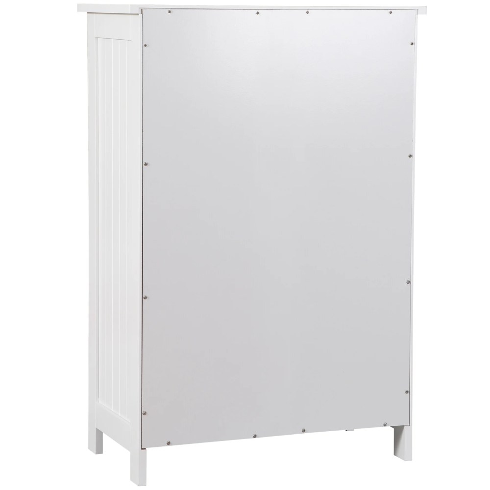 ZENSTYLE Bathroom Floor Cabinet Kitchen Organization 4 Drawers W/3 Tiers Side Space,White - Image 2