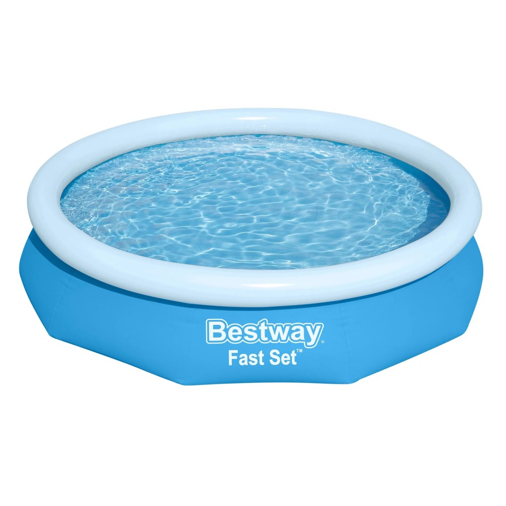 Bestway Fast Set 10' x 26" Round Inflatable Outdoor Ring Top Swimming Pool, Pool Only
