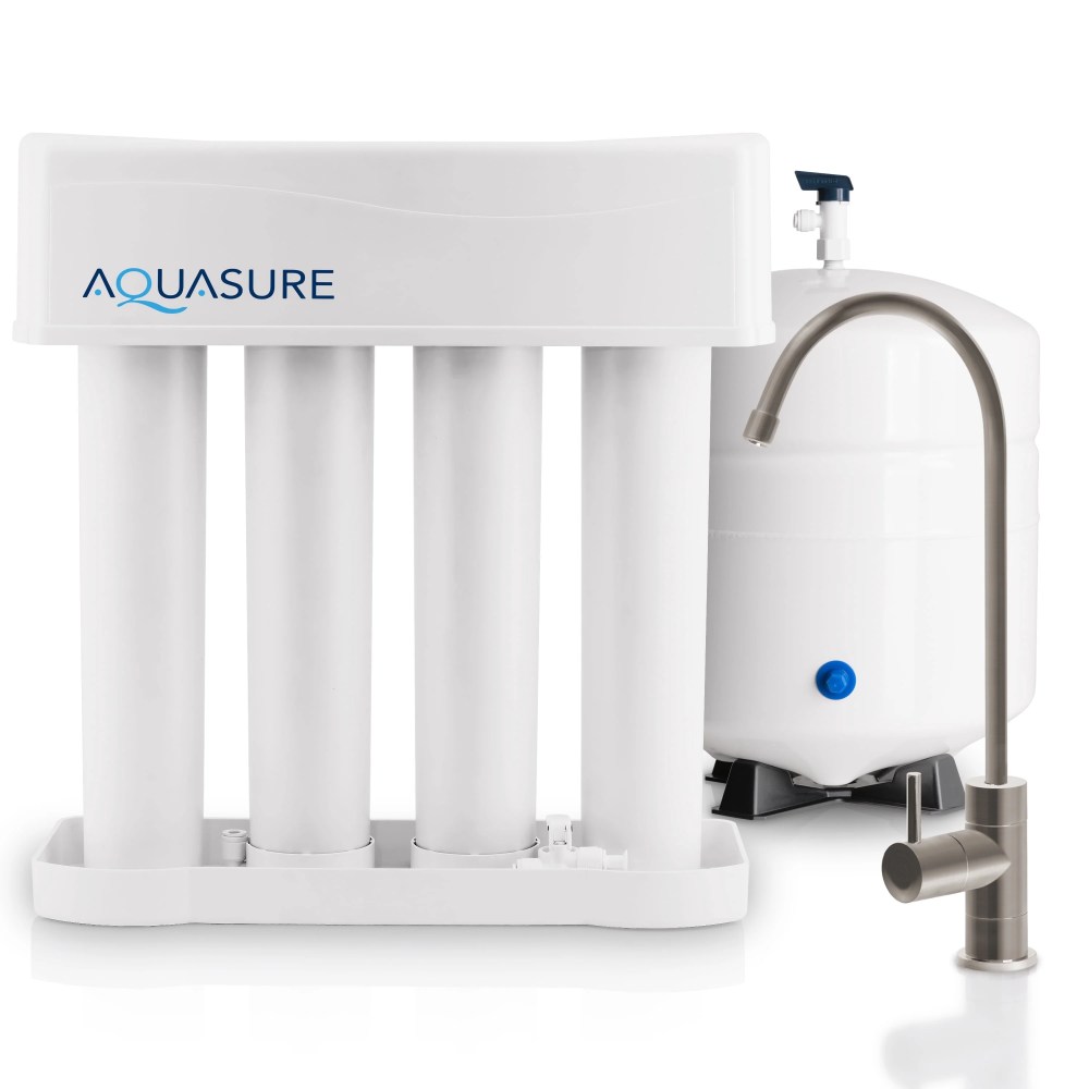 Aquasure Premier Advanced 75 GPD Reverse Osmosis Drinking Water Filter System,Brushed Nickel Faucet