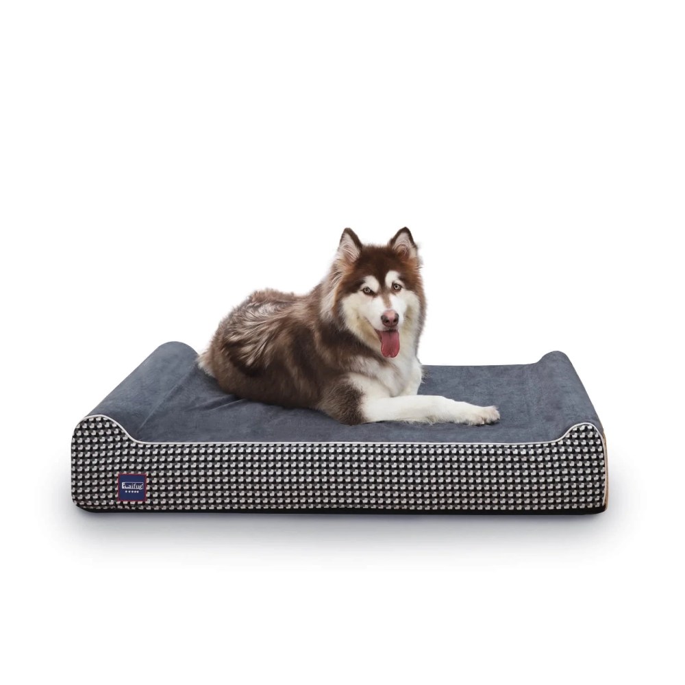 Laifug Extra Large Dog Bed with Orthopedic Memory Foam, Dog Pillow, Waterproof Liner & Washable Cover (Black, XL)