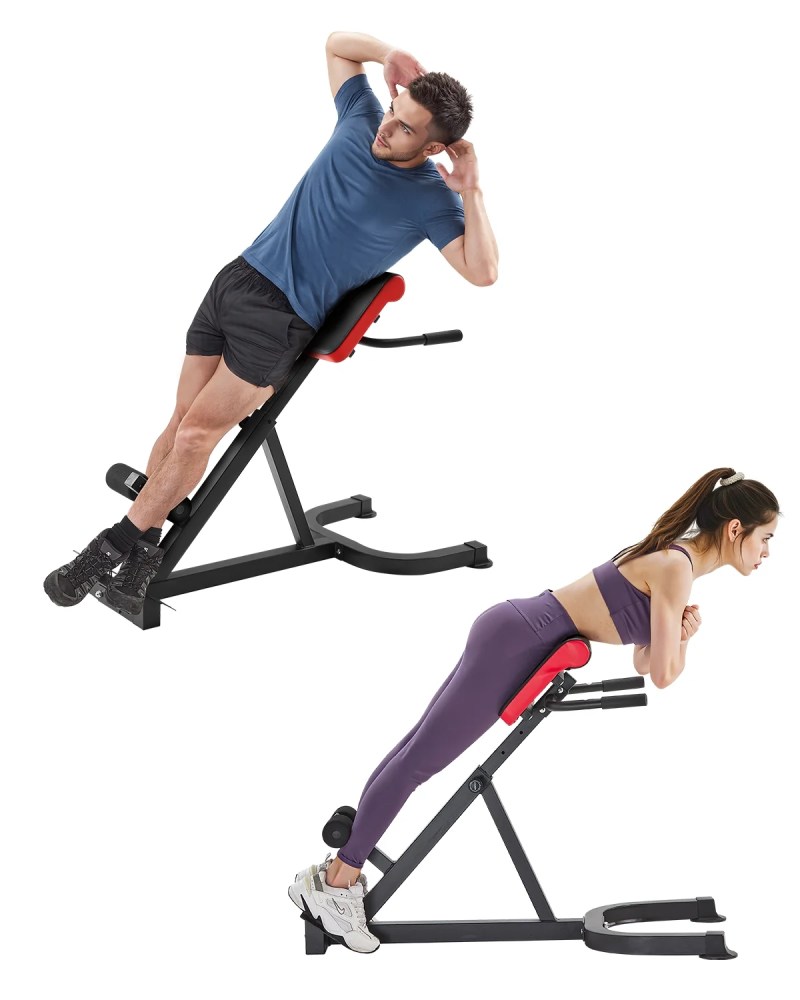 VEVOR Roman Chair Hyperextension Bench, 300 lbs Adjustable Extension Machine, Multi-Function Exercise Equipment for Glute, Hamstring, Lower Back, and Ab Workout, Fitness Weight Bench for Home Gy