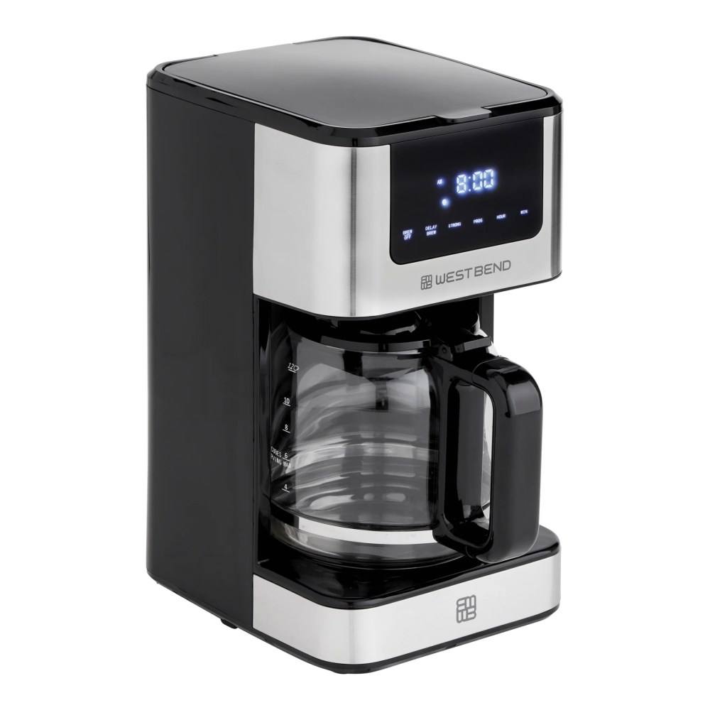 West Bend 12 Cup Hot & Iced Coffee Maker,in Stainless Steel (CMWB12BK13)