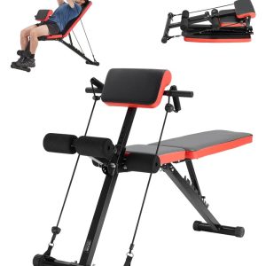 VEVOR Multi-Functional Weight Bench for Full Body Workout,  Roman Chair Hyperextension Bench,  770 lbs Adjustable & Foldable Equipment for Back Arm Core Ab Workout,  Sit Up Exercise Machine