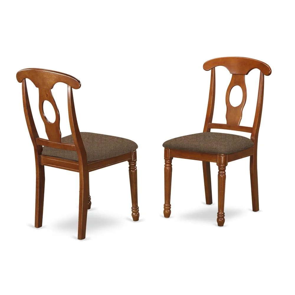 Set of 2 Chairs NAC-SBR-C Napoleon styled kitchen chair with upholstered seat