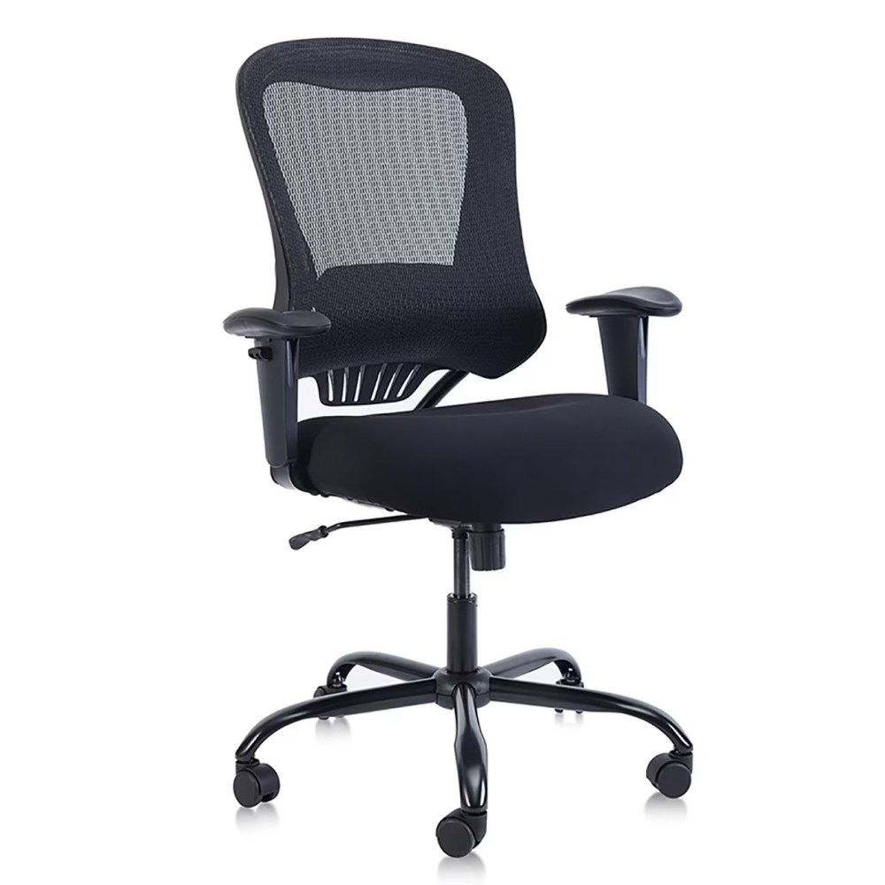 Furniture of America Lulo 24 in Executive Chair with Adjustable Back & Lumbar Support,350 lb. Capacity,Black