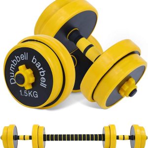 Nice C Adjustable Dumbbell Barbell Weight Pair, Yellow