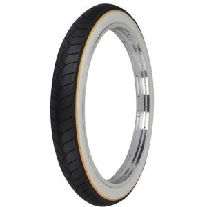 OG Bicycle Tire 26" x 3.0" P-1077 Black/White Sidewall w/Yellow Line