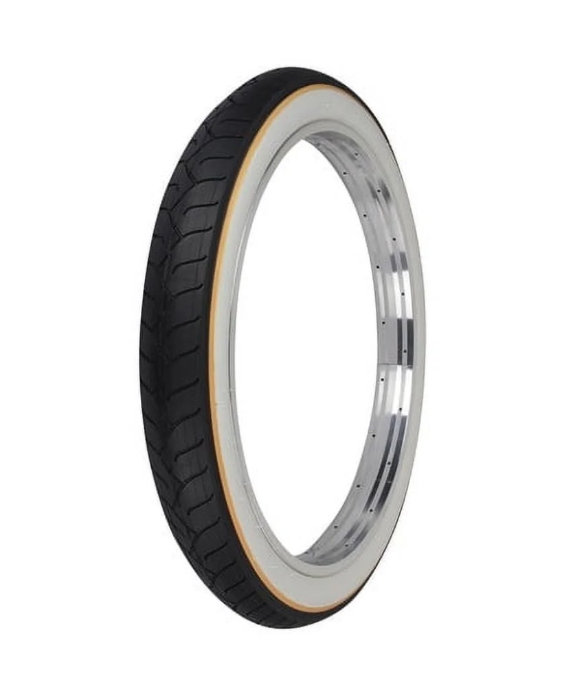 OG Bicycle Tire 26" x 3.0" P-1077 Black/White Sidewall w/Yellow Line