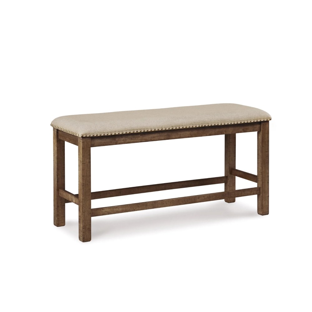 Signature Design by Ashley Casual Moriville Counter Height Dining Bench Beige