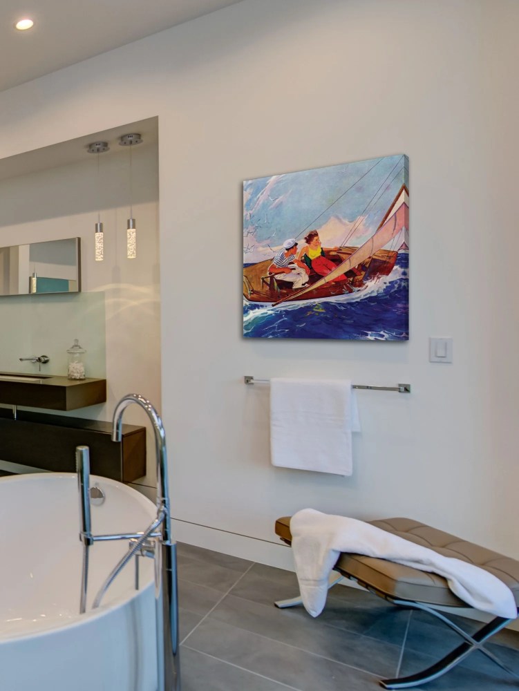 Marmont Hill Couple Sailing by R.J. Cavaliere Painting Print on Canvas - Image 7