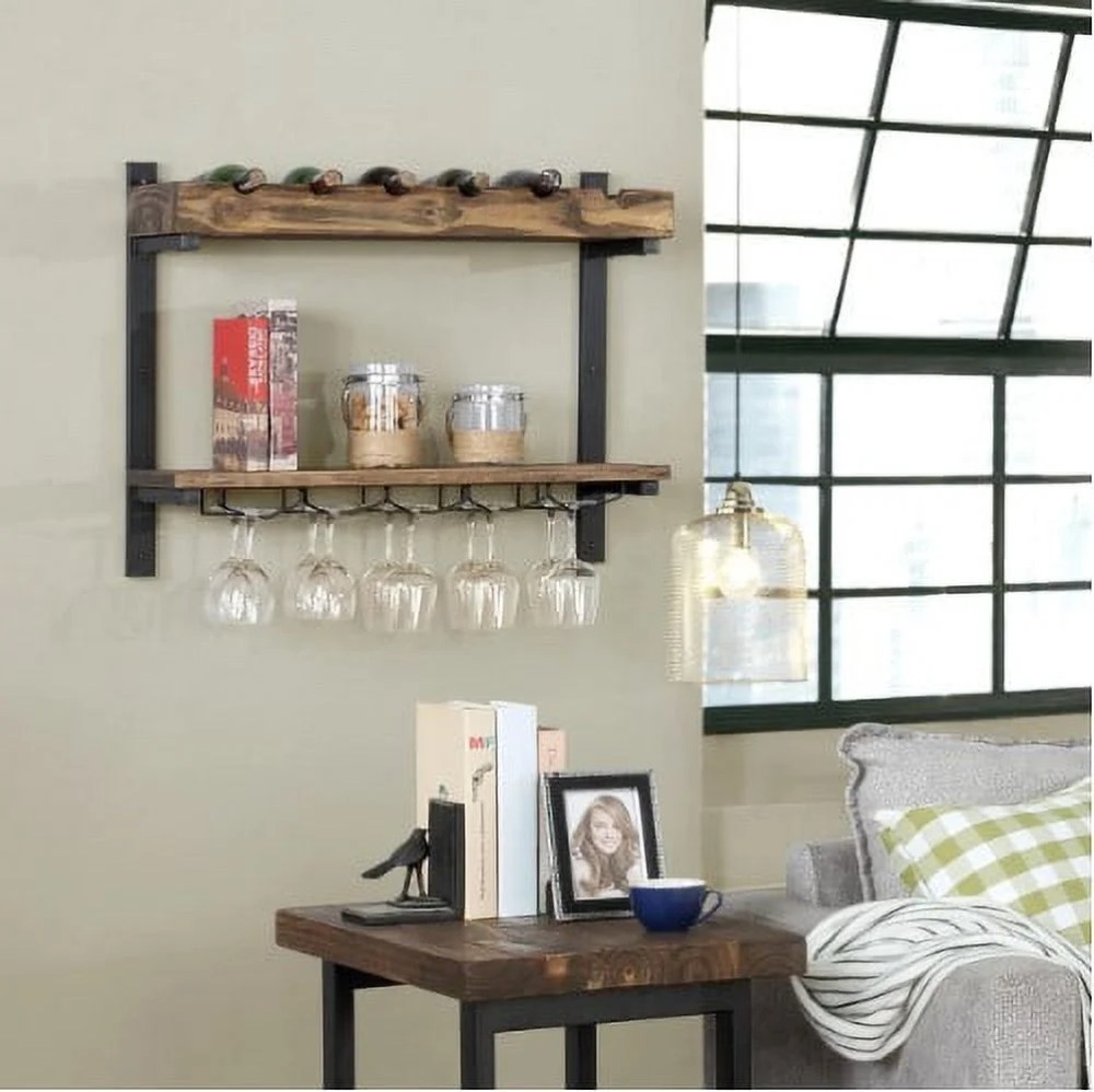 Alaterre Pomona Wall Shelving with Wine Storage - Image 2