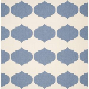 Safavieh Courtyard Elwyn Geometric Indoor/Outdoor Area Rug, Beige/Blue, 8" x 11"