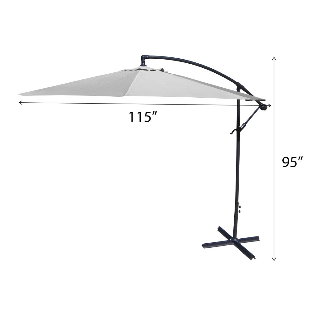 Jordan Manufacturing 8" Red Solid Octagon Folding Offset Cantilever Patio Umbrella with Crank Opening - Image 5