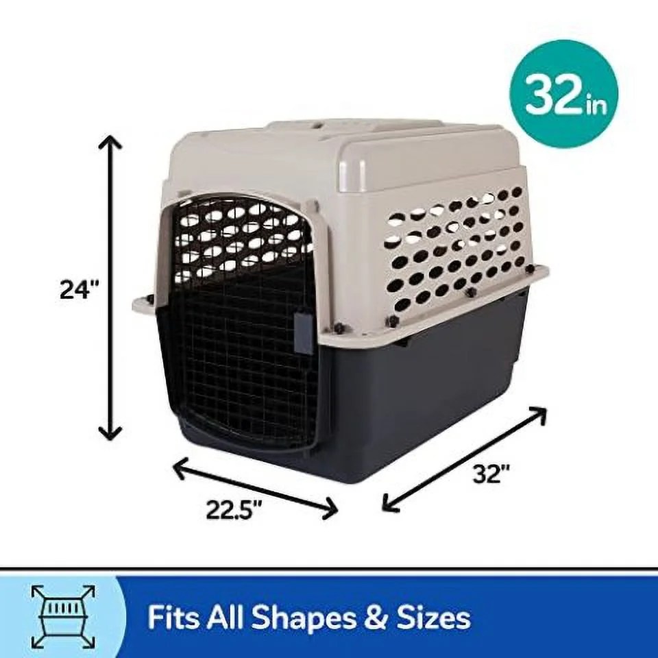 Petmate Vari Medium Plastic Portable Dog Kennel Airline Friendly Pet Carrier, 32" for Pets 30-50 lb, Taupe/Black - Image 8