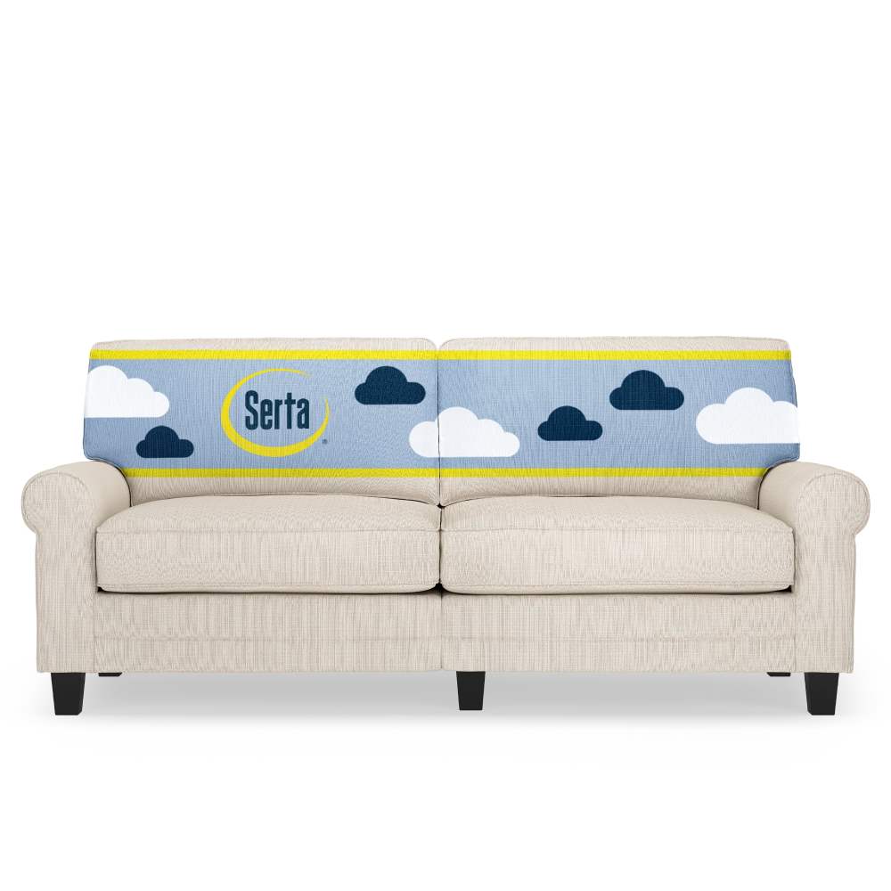 Serta Copenhagen 78" Rolled Arm Sofa, Easy Care Polyester, Loveseat or Couch for Small Spaces, Buckwheat Beige