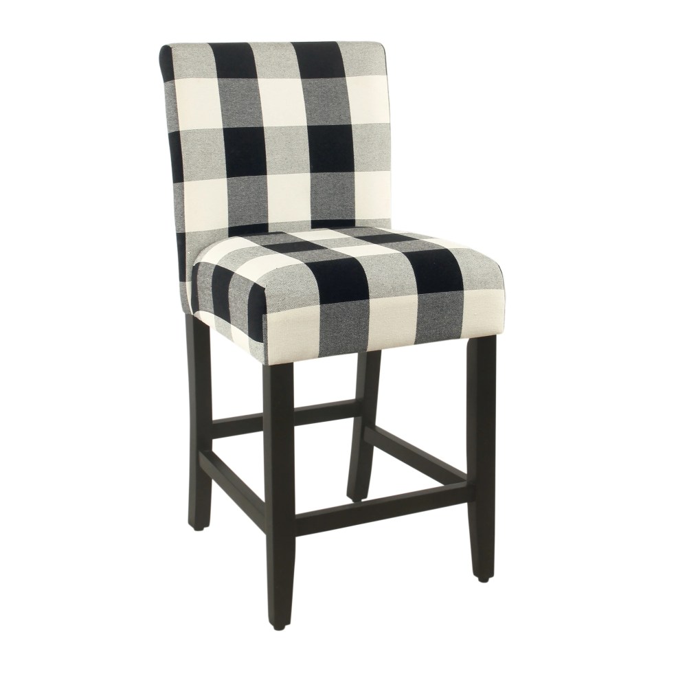 HomePop 24"Classic Parsons Counter Stool - Black and White Plaid - Image 8