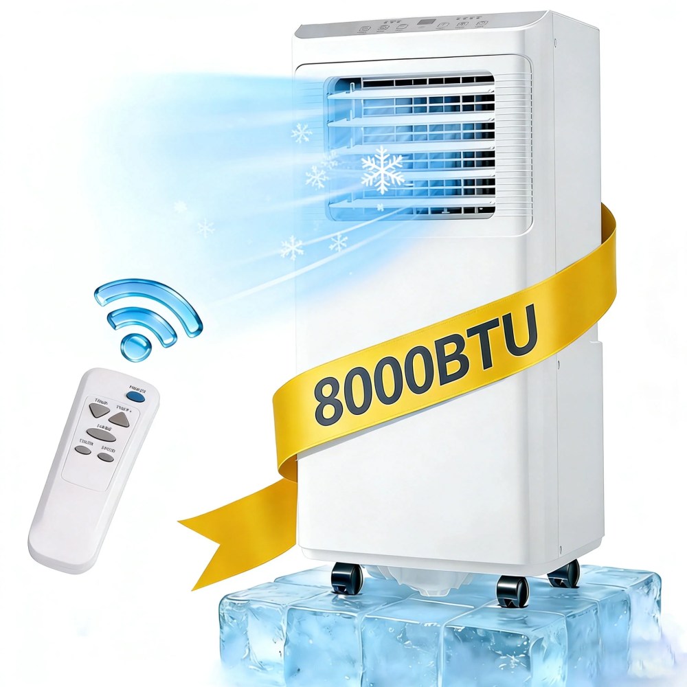 WANAI Portable Air Conditioner,8000 BTU AC Units with Cooling,Fan,Dehumidifier,Sleep Mode,Remote Control