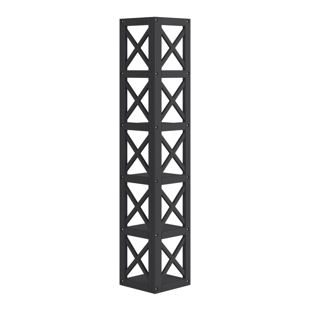 Weston Home Rebecca Wood 5-Shelf Corner Bookcase,Black - Image 3