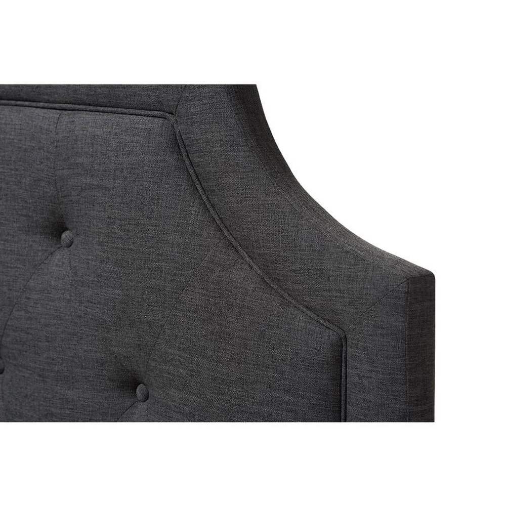 Baxton Studio Mars Modern and Contemporary Dark Grey Fabric Full Size Headboard - Image 5