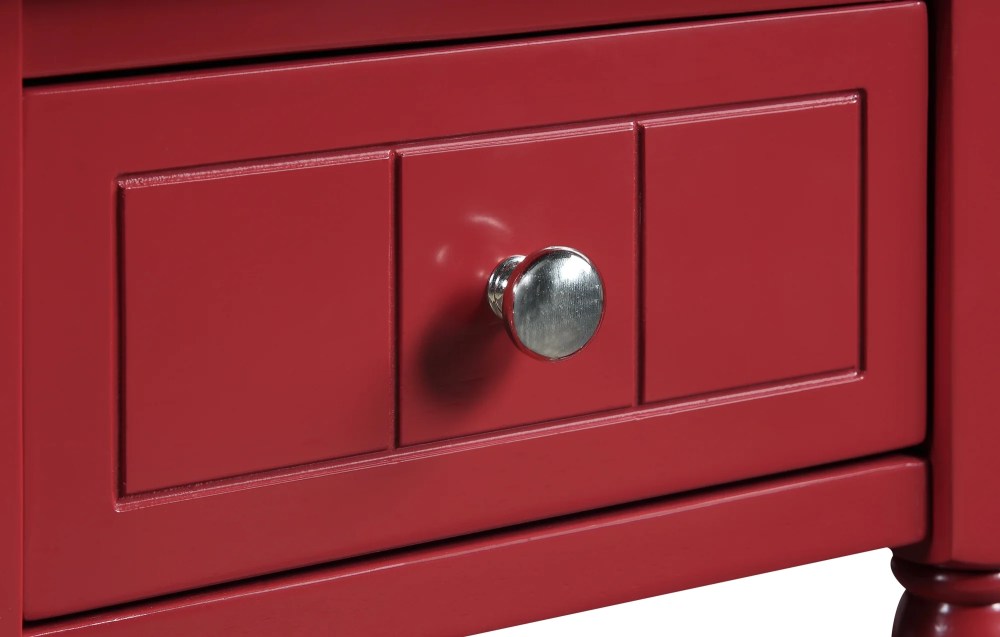 Convenience Concepts French Country Khloe 1 Drawer Accent Table with Shelf, Cranberry Red - Image 3
