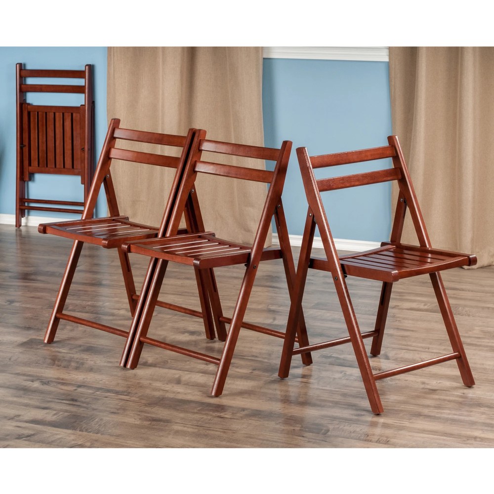Winsome Robin 4-PC Folding Chair Set,Walnut Finish - Image 2