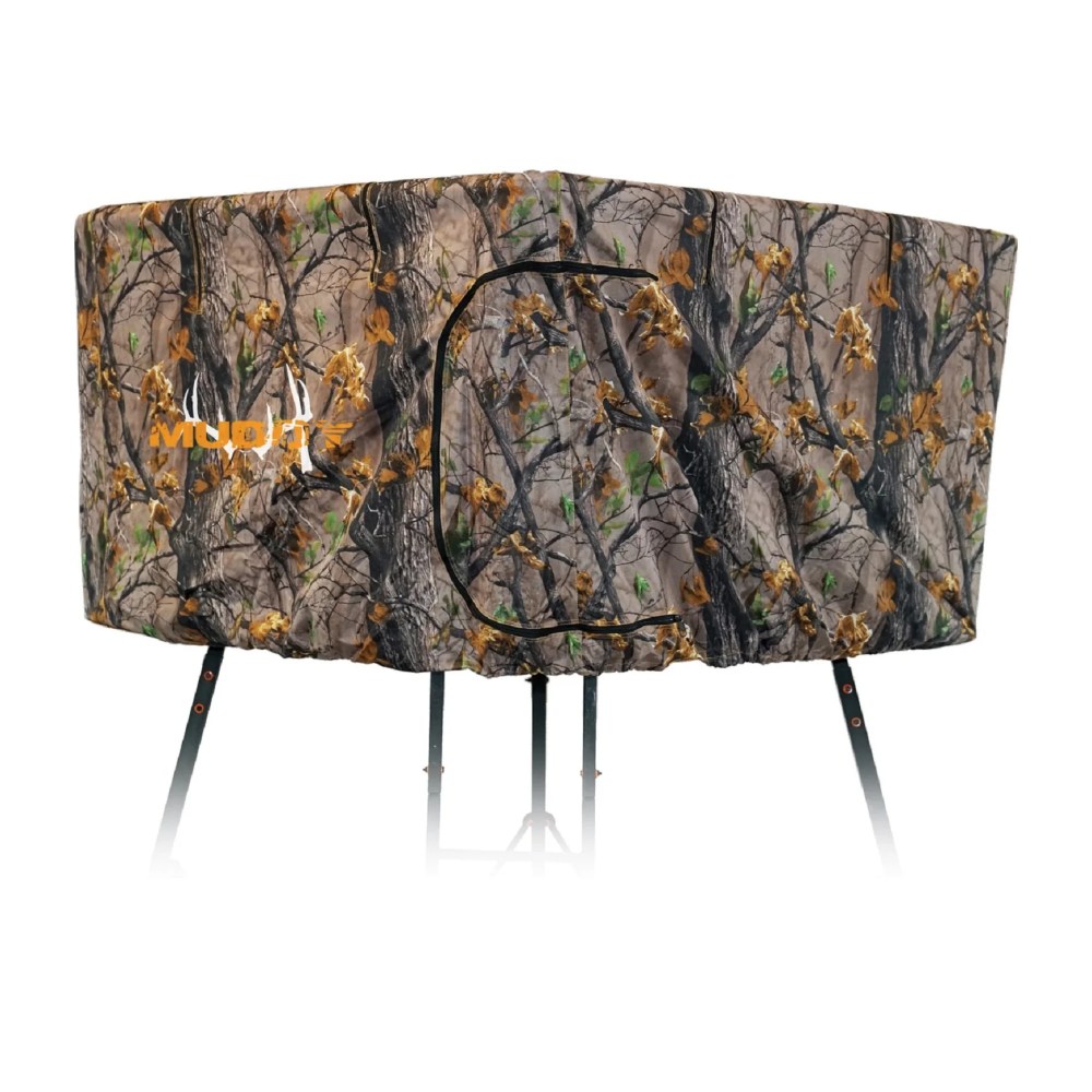 Muddy Quad Blind Kit Hunting Gear,  Fabric Deer Blind and Duck Blind,  Hunting Accessory with 360 Coverage & Zipper Entrance,  Epic Camo