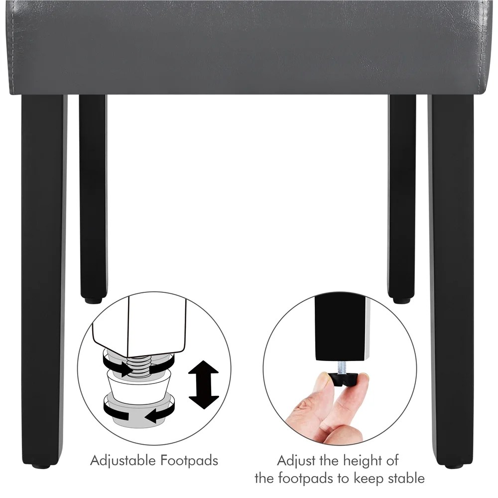 Alden Design Modern Tufted Padded Dining Chair with Tall Back, Set of 2, Gray - Image 5