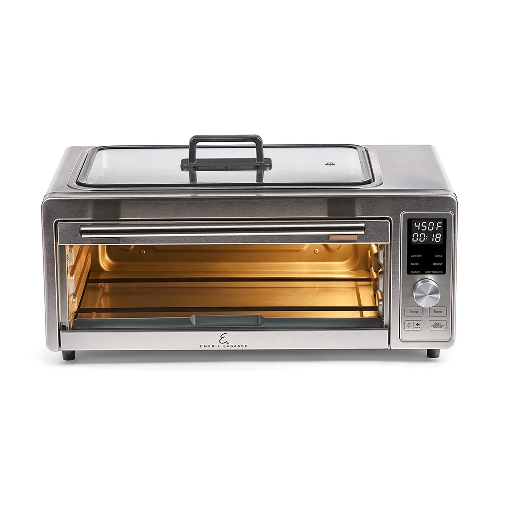 Emeril Power Grill 360 Plus,6 n 1 Smokeless Grill and Air Fry Toaster Oven XL,1750 W