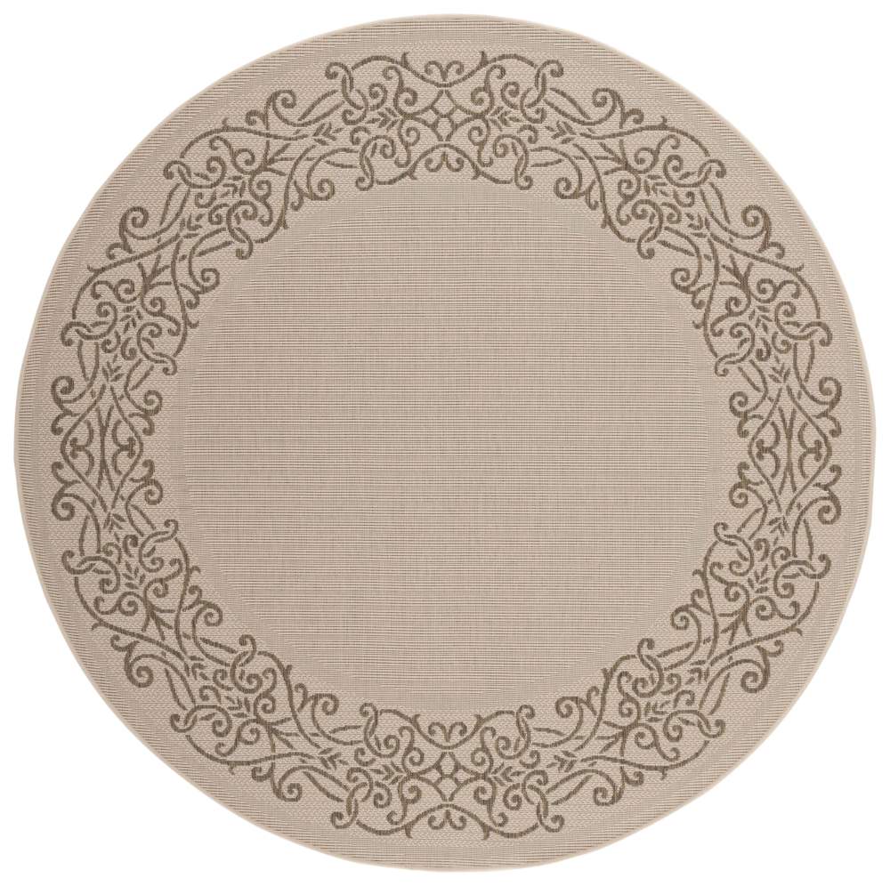 Safavieh Courtyard Ellie Oriental Indoor/Outdoor Area Rug, Natural/Brown, 7'10" x 7'10" Round