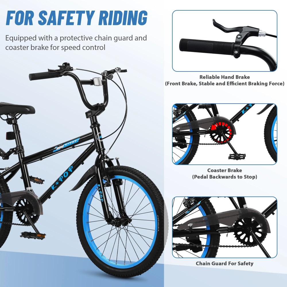 Bstjewey 20 Inch BMX Kids Bike, Adjustable Seat, Dual Brakes, Ages 7-12 - Image 6