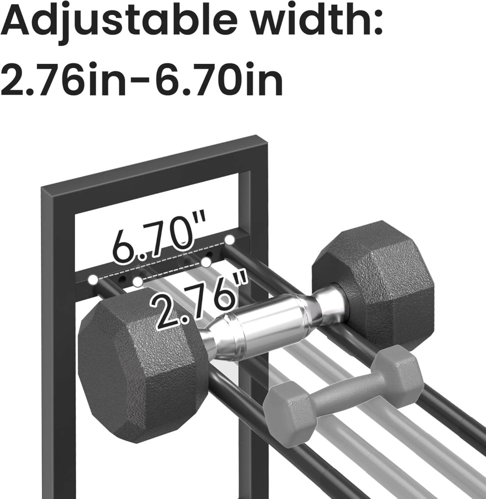 Niffgaff 3 Tier Dumbbell Rack Weight Rack Stand Only for Home Gym Storage Organizing Dumbbells Up to 390 lb Capacity - Image 7