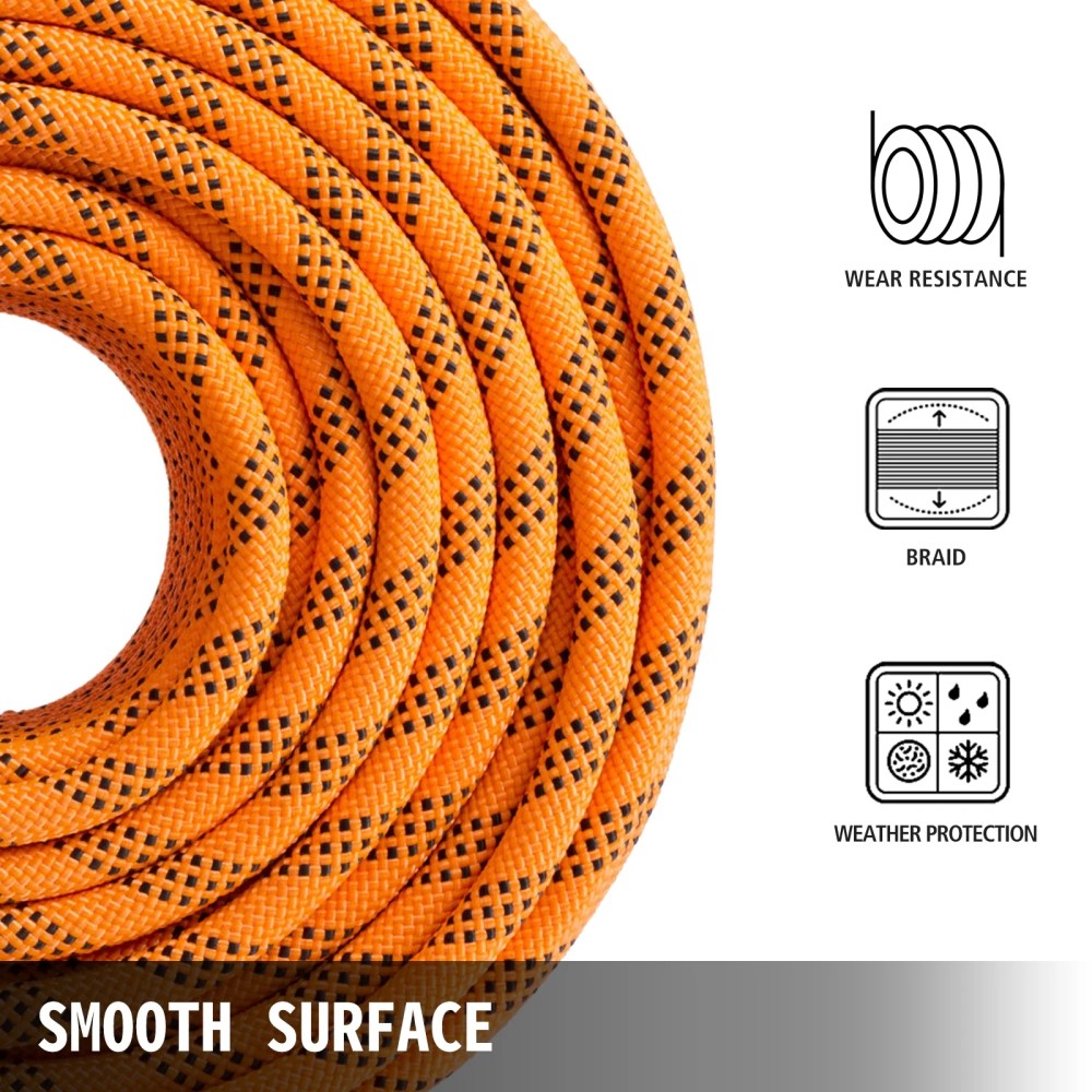 VEVOR Double Braid Polyester Rope 1100lbs,9/16 inch 200 ft Nylon Pulling Rope High UV and Abrasion Resistance Sailing Rope for Arborist Gardening Marine - Image 5