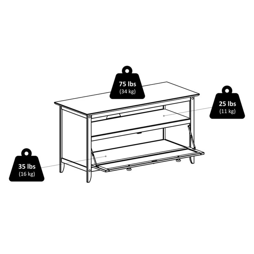 Winsome Zuri Transitional Solid Wood TV Stand for TVs up to 42" in Espresso - Image 4