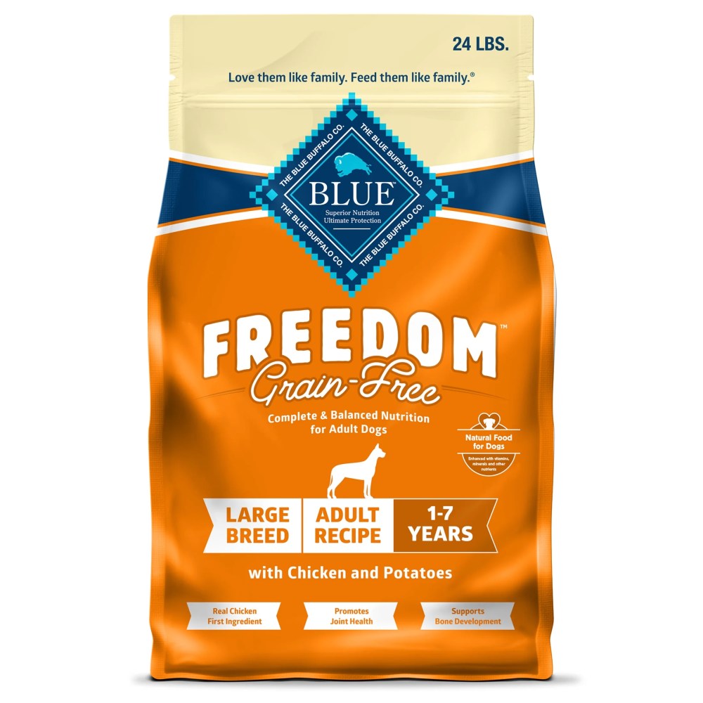 Blue Buffalo Freedom Grain-Free Large Breed Adult Dry Dog Food,  Chicken & Potatoes 24 lbs.