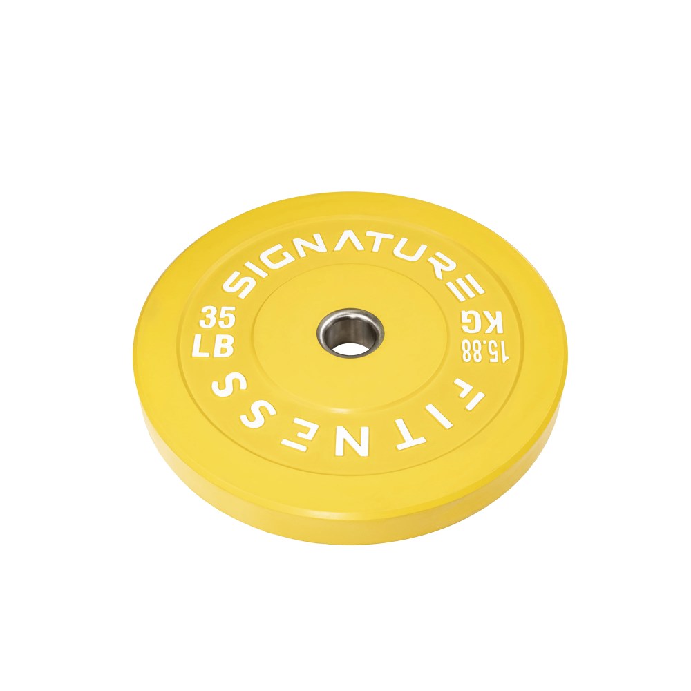 Signature Fitness 2" Olympic Bumper Plate Weight Plates with Steel Hub in Pairs or Sets - 100 Virgin Rubber - Image 8