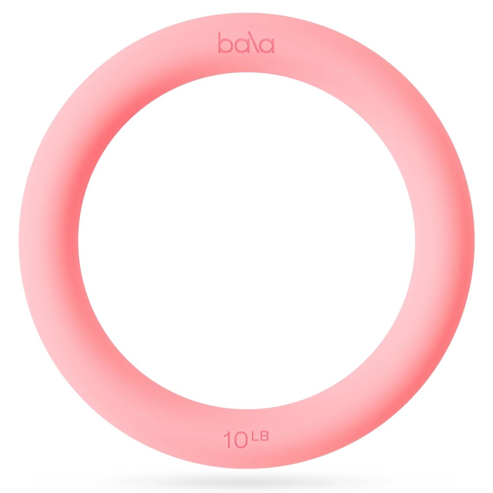 Bala Power Ring, 2-in-1 Kettlebell & Dumbbell, 10lb (Blush) - Full Body Home Gym Workout Equipment