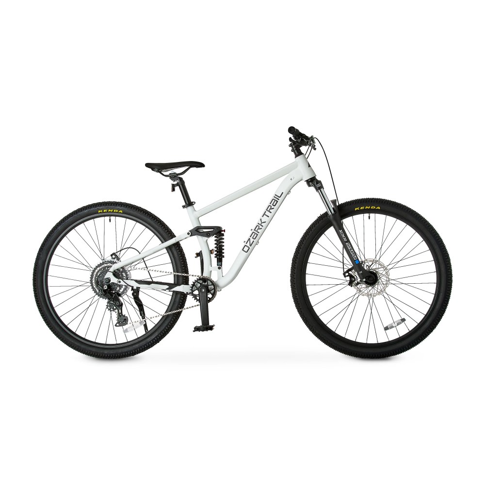 Ozark Trail 29" FS.2 Slalom Full Suspension Mountain Bike, Large Frame, Fits Riders 5'10" - 6'2", Off-White, Adult. Unisex, Online Only