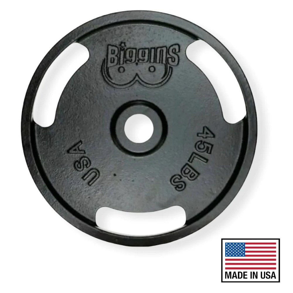 Biggins Iron Olympic Cast Iron Weight Plates,  Single,  45 lb.
