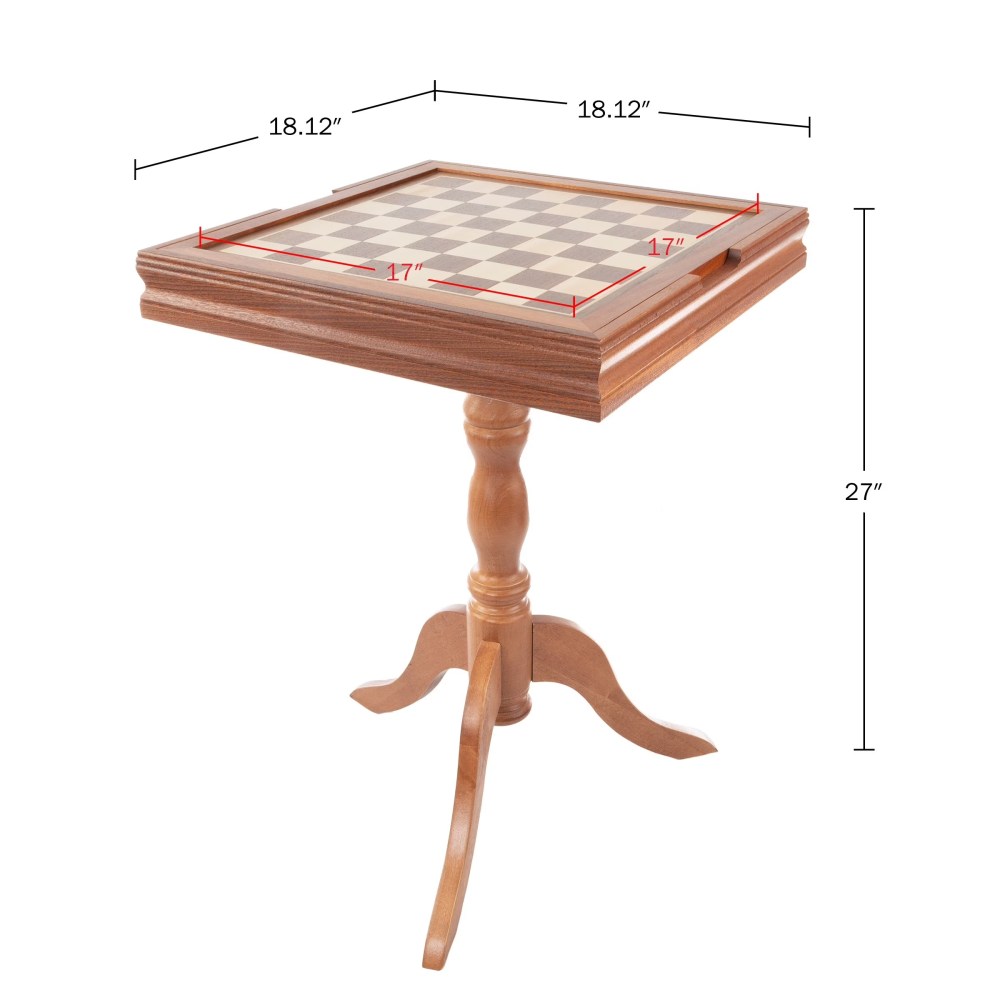 3-in-1 Reversible Game Table with Chess and Backgammon Set - Image 4