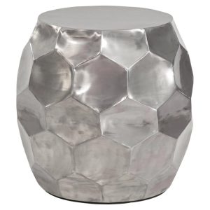 Stomp 20" Round Accent End Table in Antique Nickel