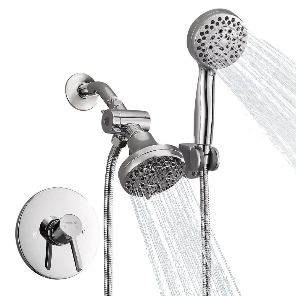 Kede Shower Faucet System with Bathroom Spout Rain Shower Kit,High Pressure Handheld Shower Head Dual 2 in 1 Shower Combo Faucet Set with Valve Trim Kit(Valve Include) Oil-Rubbed Bronze