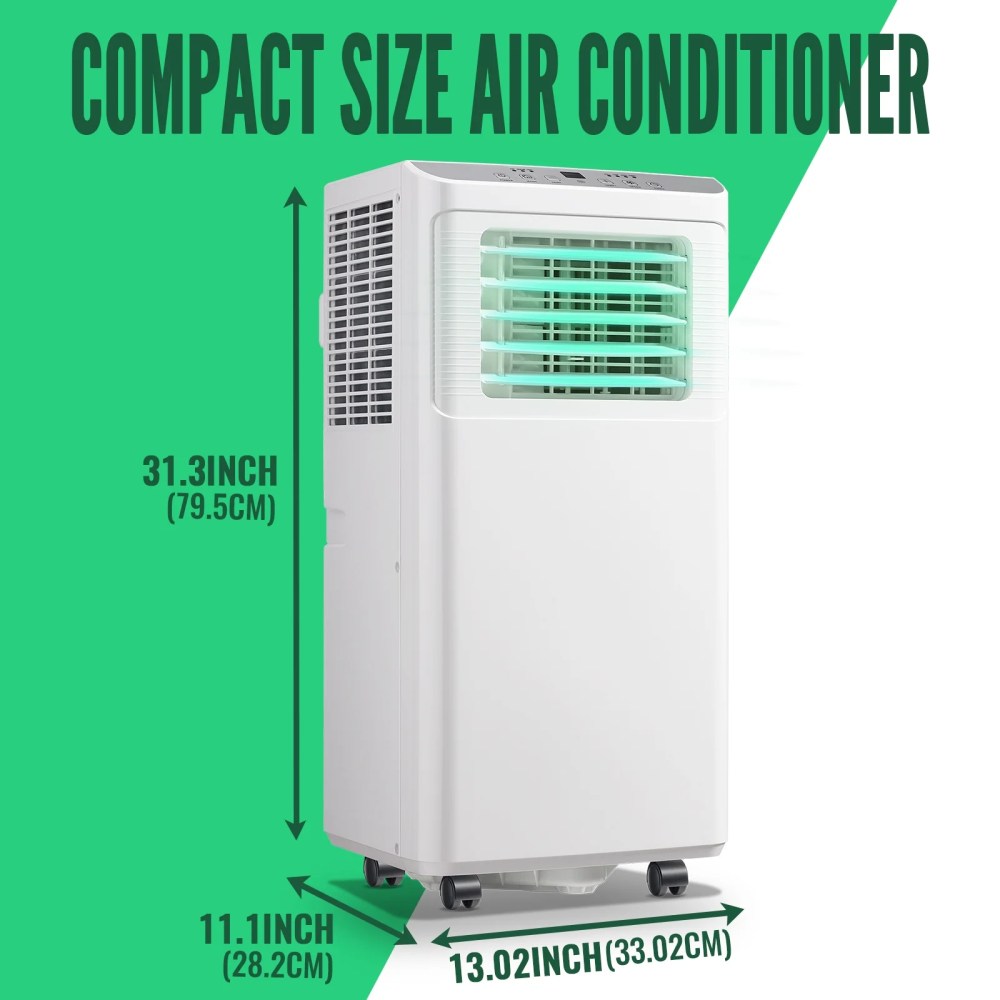 WANAI 4400 BTU SACC (8000 BTU ASHARE) Portable Air Conditioner,Covers up to 250 Sq. Ft,Small AC Unit with 3-in-1 Mode & Remote Control & Window Kit,White - Image 8