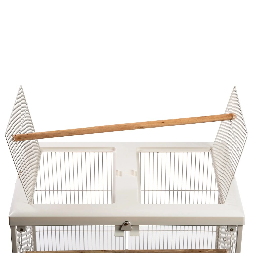 Prevue Pet Products Crystal Palace Luxe Bird Cage with Glass Doors, White Plastic Frame and Base - Image 7